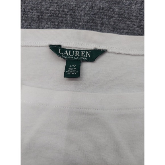 LRL Ralph Lauren Shirt Womens Large Black White Colorblock Boat Neck Career - Picture 3 of 10